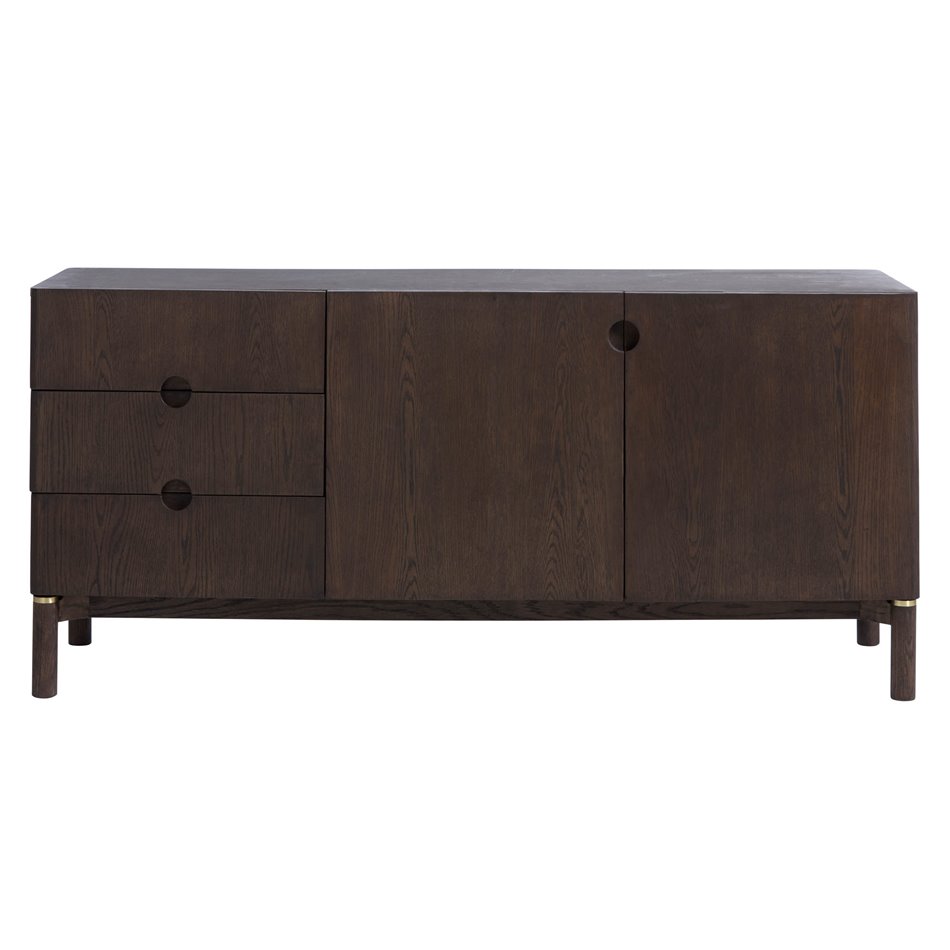 Буфет Unarun, цвет эспрессо, MDF/дубовый шпон/массив дуба, H73x160x45.5см