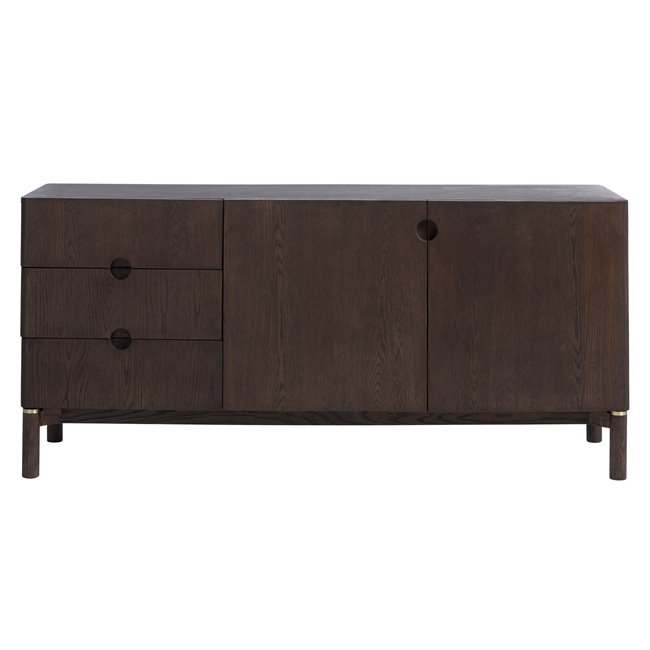 Буфет Unarun, цвет эспрессо, MDF/дубовый шпон/массив дуба, H73x160x45.5см