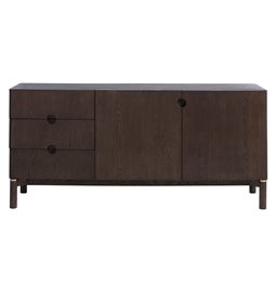 Буфет Unarun, цвет эспрессо, MDF/дубовый шпон/массив дуба, H73x160x45.5см