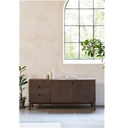 Буфет Unarun, цвет эспрессо, MDF/дубовый шпон/массив дуба, H73x160x45.5см