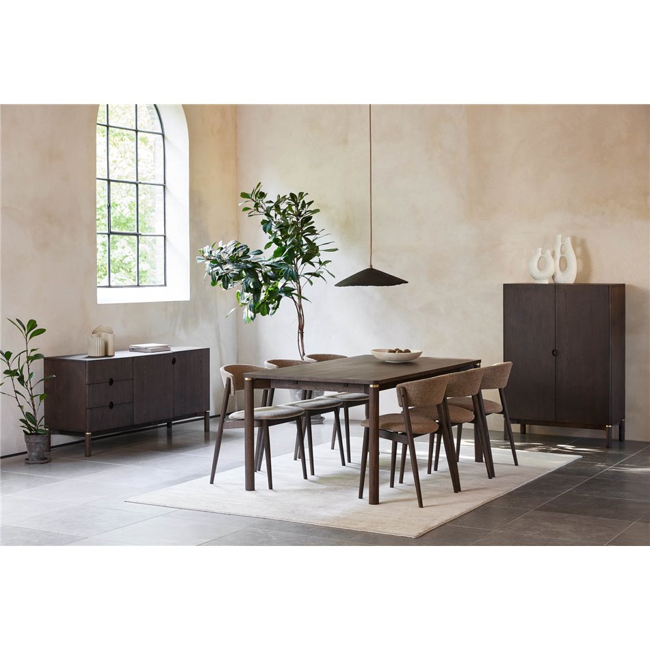 Буфет Unarun, цвет эспрессо, MDF/дубовый шпон/массив дуба, H73x160x45.5см