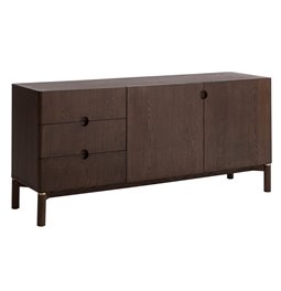 Буфет Unarun, цвет эспрессо, MDF/дубовый шпон/массив дуба, H73x160x45.5см