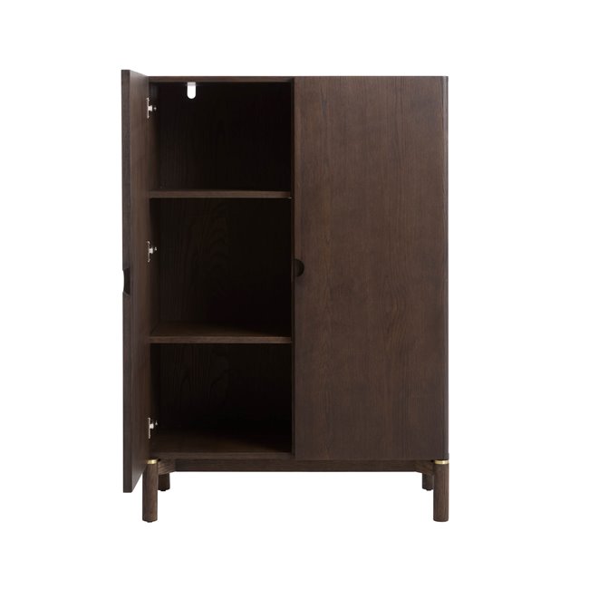 Шкаф Unarun, MDF/тёмно тонированный шпон дуба/массив дуба, H130х90х45.5см