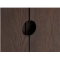 Шкаф Unarun, MDF/тёмно тонированный шпон дуба/массив дуба, H130х90х45.5см