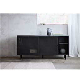 Chest of drawers Uvep, black, steel, H75x160x46cm