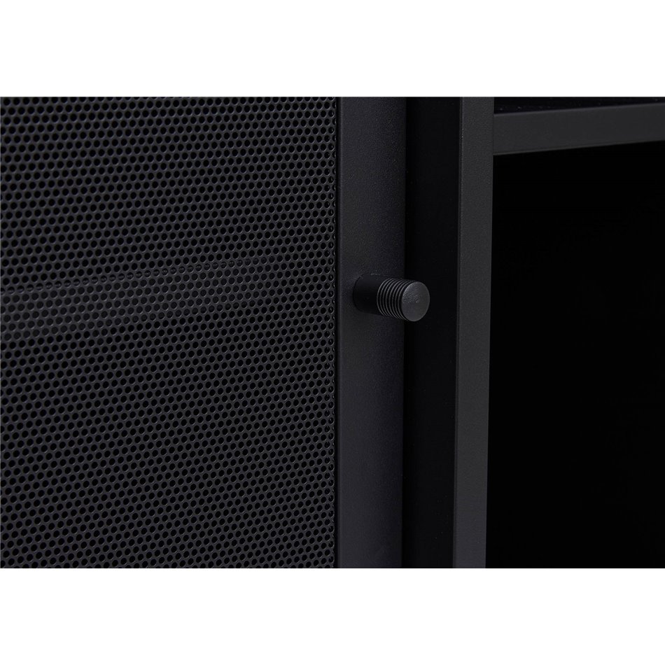 Chest of drawers Uvep, black, steel, H75x160x46cm