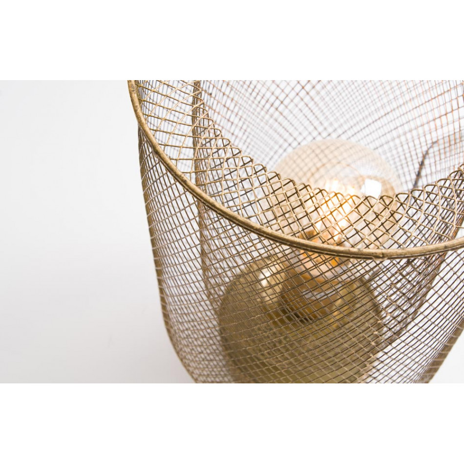 Table lamp Campos antique gold, E27 40W, H35cm D22cm
