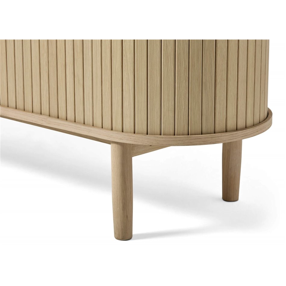 TV table Umeta, white pigmented oak color, MDF/oak veneer, H55.5x180x40cm