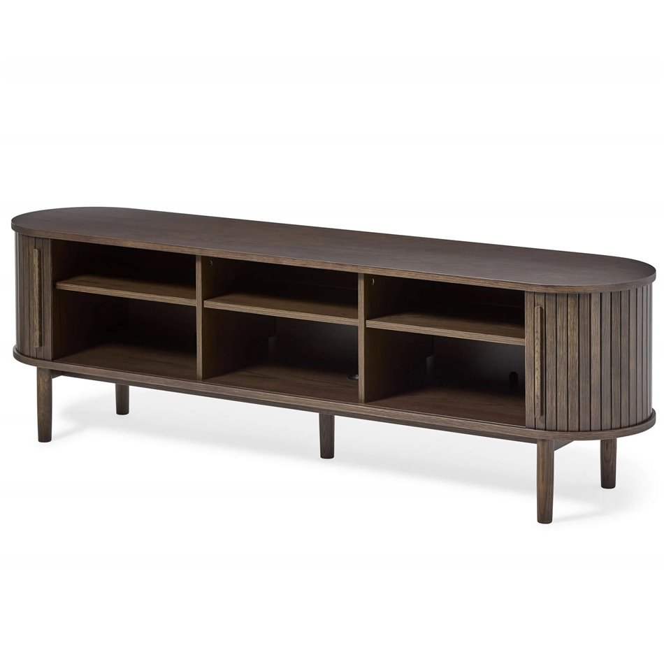 TV table Umeta, espresso color, MDF/oak veneer, H55.5x180x40cm