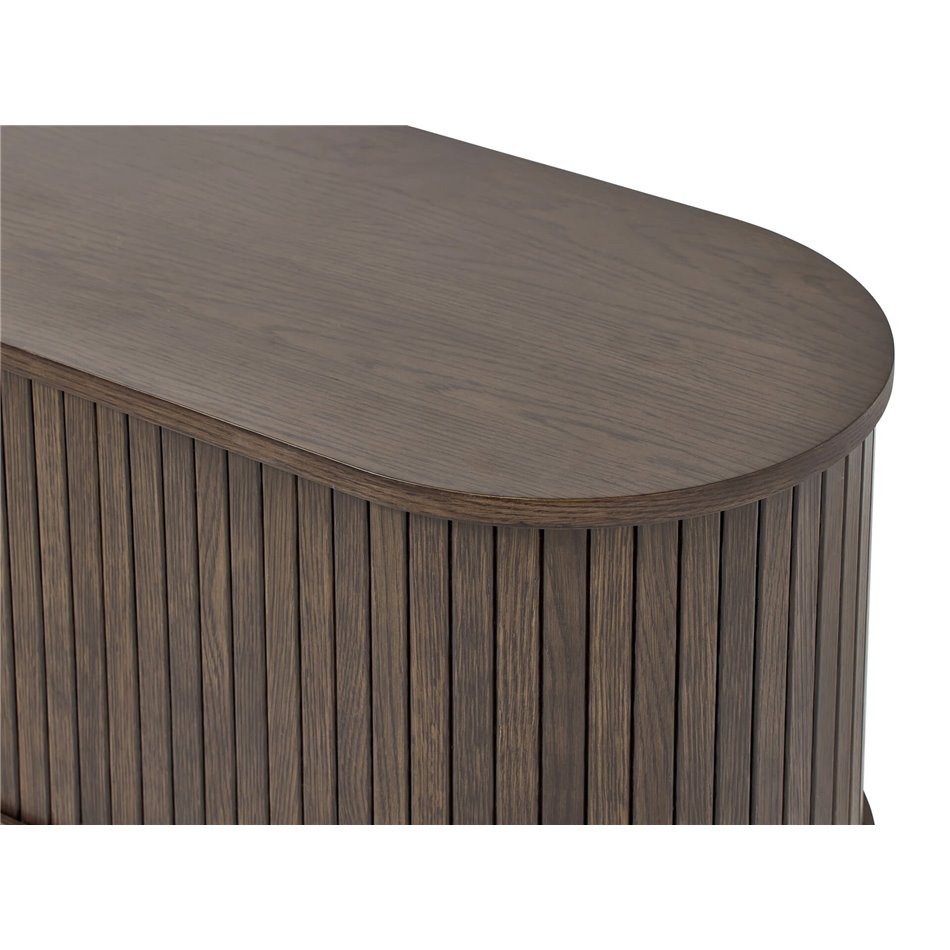TV table Umeta, espresso color, MDF/oak veneer, H55.5x180x40cm