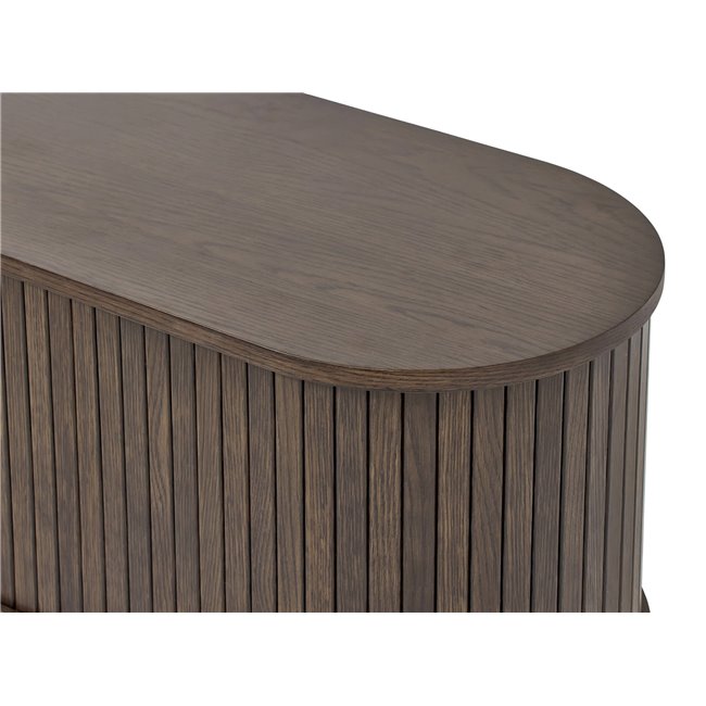 TV table Umeta, espresso color, MDF/oak veneer, H55.5x180x40cm