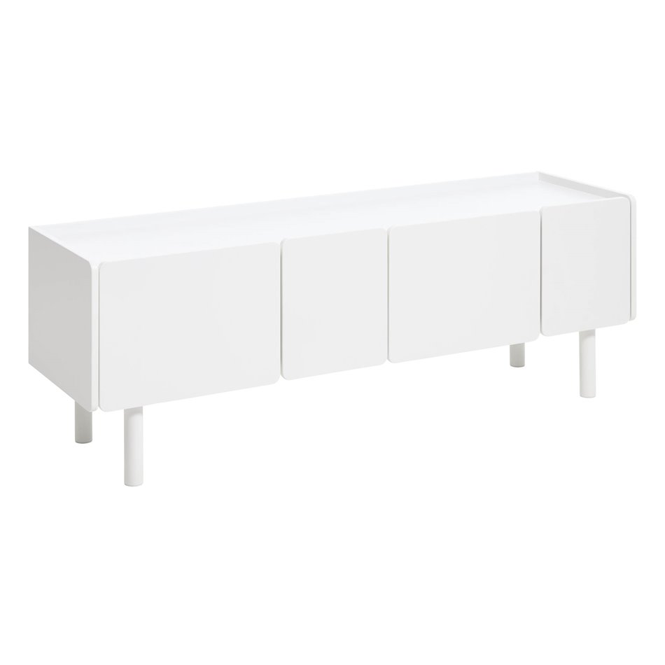 TV table Unbera, white, MDF, H55x160x45cm
