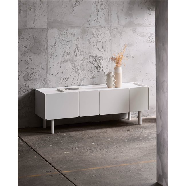 TV table Unbera, white, MDF, H55x160x45cm