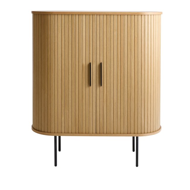 Cabinet Nola, natural color, metal/oak veneer/MDF, H118x100x40cm