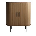 Cabinet Nola, smoked oak color, metal/oak veneer/MDF, H118x100x40cm