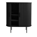 Cabinet Nola, black, metal/oak veneer/MDF, H118x100x40cm