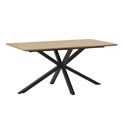 Dining table Uncesura, natural/black, MDF/metal, H75x160x90cm