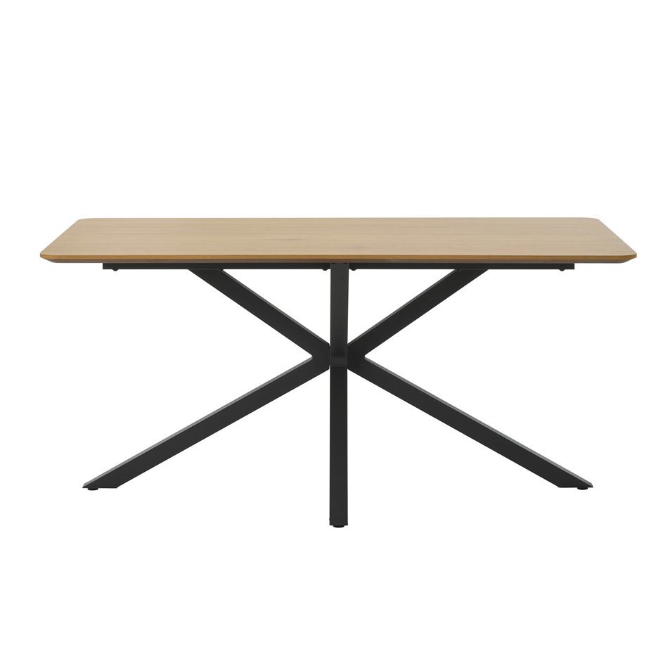 Dining table Uncesura, natural/black, MDF/metal, H75x160x90cm