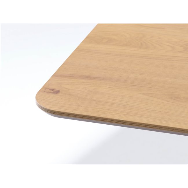 Dining table Uncesura, natural/black, MDF/metal, H75x160x90cm