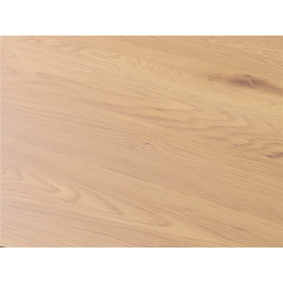 Dining table Uncesura, natural/black, MDF/metal, H75x160x90cm