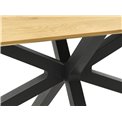 Dining table Uncesura, natural/black, MDF/metal, H75x160x90cm