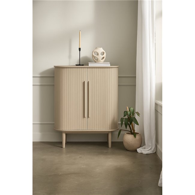 Cabinet Umeta, natural color, MDF/oak veneer, H118x40x100cm