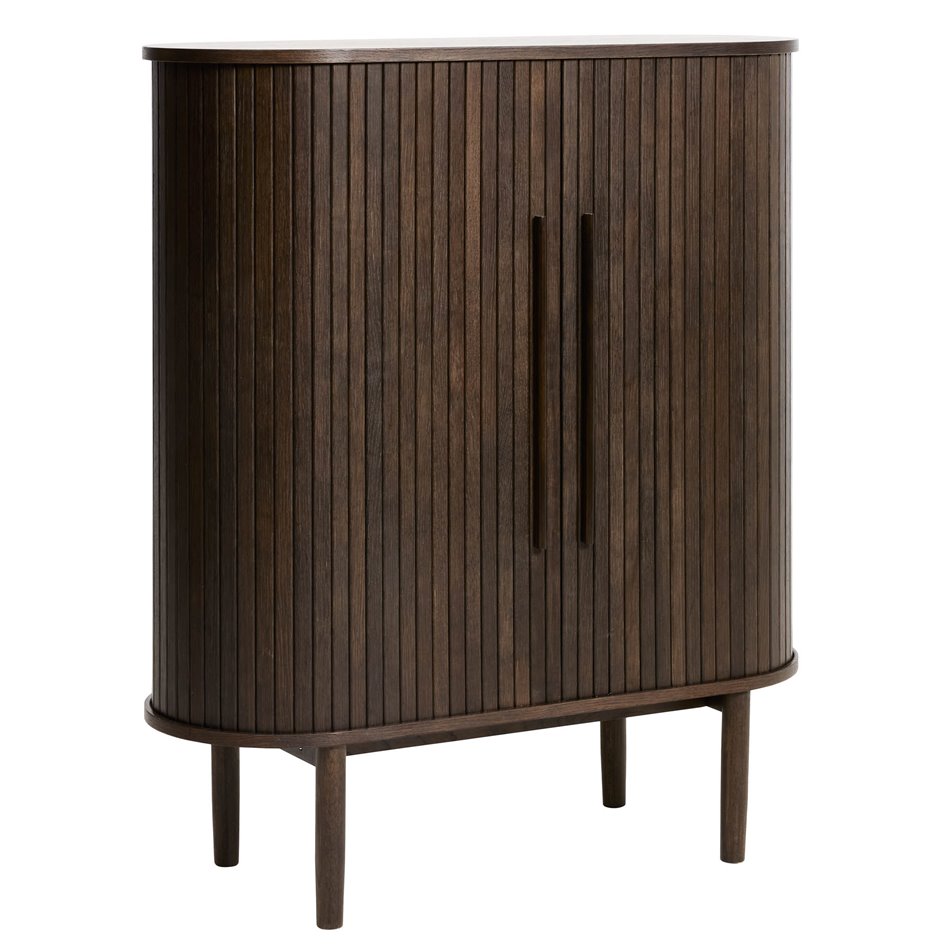 Cabinet Umeta, smoked oak color, MDF/oak veneer, H118x100x40cm