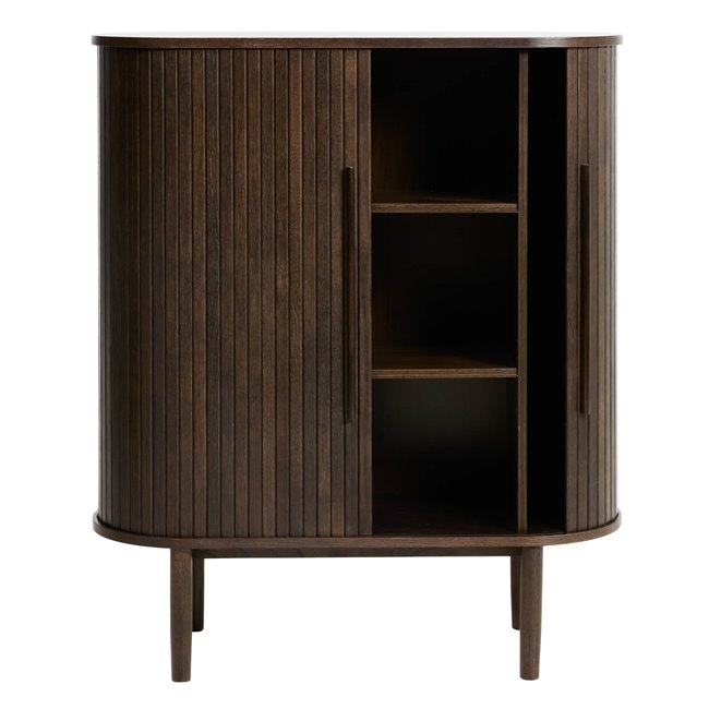 Cabinet Umeta, smoked oak color, MDF/oak veneer, H118x100x40cm