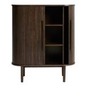 Cabinet Umeta, smoked oak color, MDF/oak veneer, H118x100x40cm