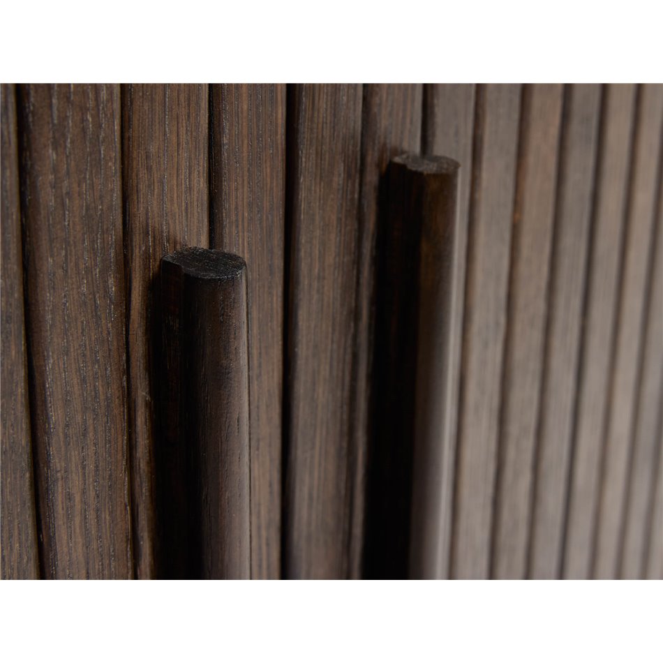 Cabinet Umeta, smoked oak color, MDF/oak veneer, H118x100x40cm