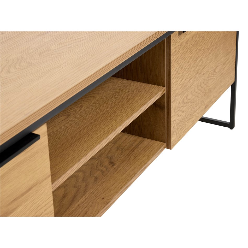 TV table Uncesura, natural color, MDF/metal, H55x155x45cm