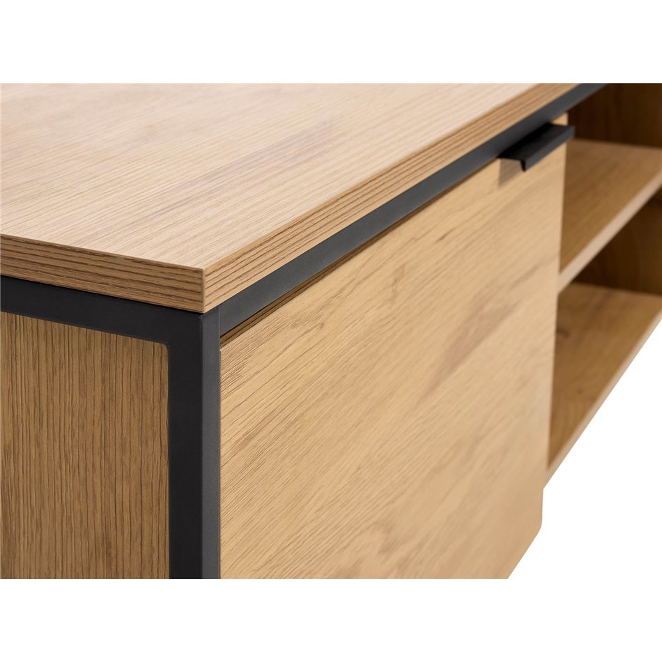 TV table Uncesura, natural color, MDF/metal, H55x155x45cm