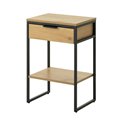 Side table Uncesura, natural/black, MDF/metal, H60x40x30cm