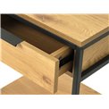 Side table Uncesura, natural/black, MDF/metal, H60x40x30cm