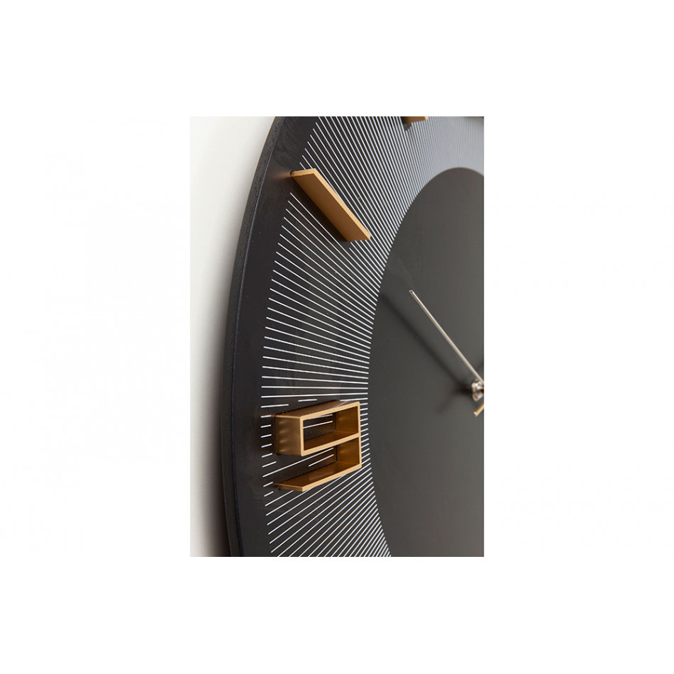 Настенные часы Leonardo, черный / золотой цвет, D49cm