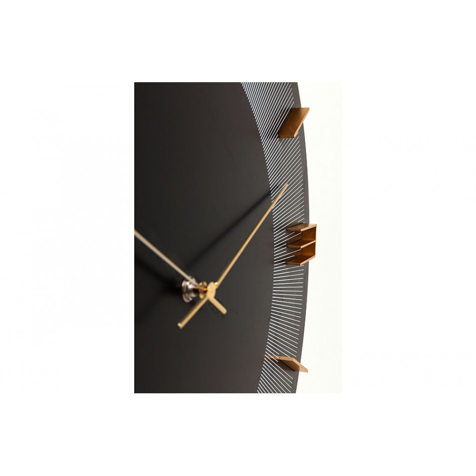 Wall clock Leonardo, black/gold, D49cm
