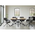 Extendable dining table Uncesura, natural/black, MDF/metal, 160-200x90cm H75cm