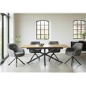 Extendable dining table Uncesura, natural/black, MDF/metal, 160-200x90cm H75cm