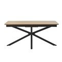 Extendable dining table Uncesura, natural/black, MDF/metal, 160-200x90cm H75cm
