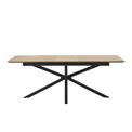 Extendable dining table Uncesura, natural/black, MDF/metal, 160-200x90cm H75cm