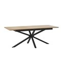 Extendable dining table Uncesura, natural/black, MDF/metal, 160-200x90cm H75cm