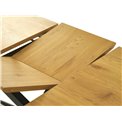 Extendable dining table Uncesura, natural/black, MDF/metal, 160-200x90cm H75cm