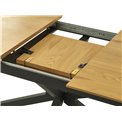 Extendable dining table Uncesura, natural/black, MDF/metal, 160-200x90cm H75cm