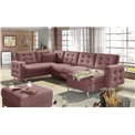 U shape sofa Elsgard U Reversible, Mat Velvet 63, velvet, pink, H93x326x202cm