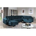 U shape sofa Elsgard U Reversible, Monolith 77, velvet, blue, H93x326x202cm