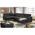 U shape sofa Elsgard U Reversible, Soft 11, eco leather, black, H93x326x202cm