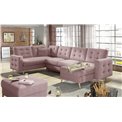 U shape sofa Elsgard U Reversible, Omega 91, pink, H93x326x202cm