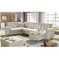 U shape sofa Elsgard U Reversible, Soft 33, eco leather, beige, H93x326x202cm