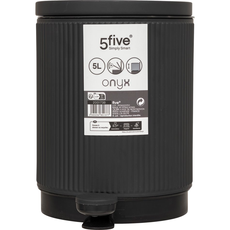 Мусорное ведро Onyx black, черный, 5L, 27.2x20.5cm H28.2cm