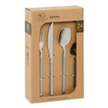 Cutlery set for 6 person Spiral, 24 pcs., silver color, H27.5x16.5x6.5cm